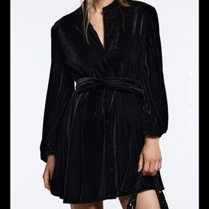 Zara velvet mini dress. NWT. Size Xs